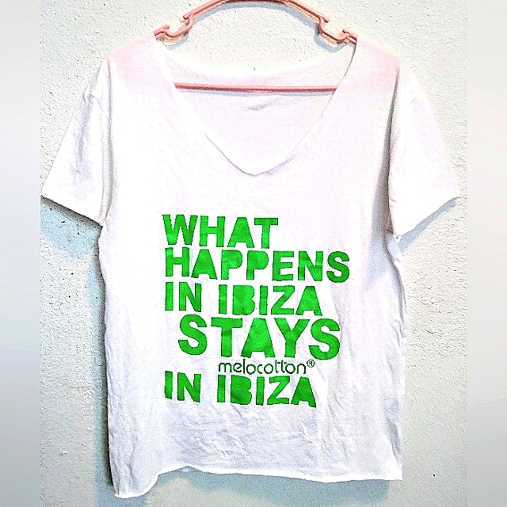 Melocotón White "what happens in Ibiza" top M